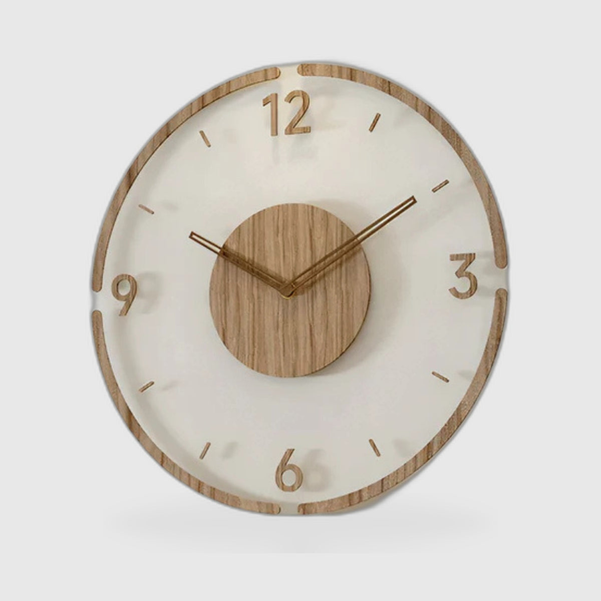 Wall Clock : Stylish Modern Wall Clock 30cm – Acrylic & Wood, Silent Movement in van Vanda Liamo