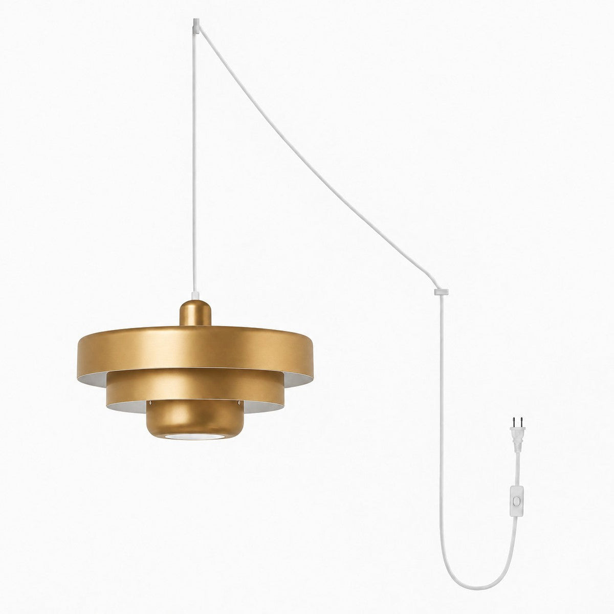 Home Decor : Retro Bauhaus Plug-In Pendant Light - Multi Color in Brass van Vandaliamo