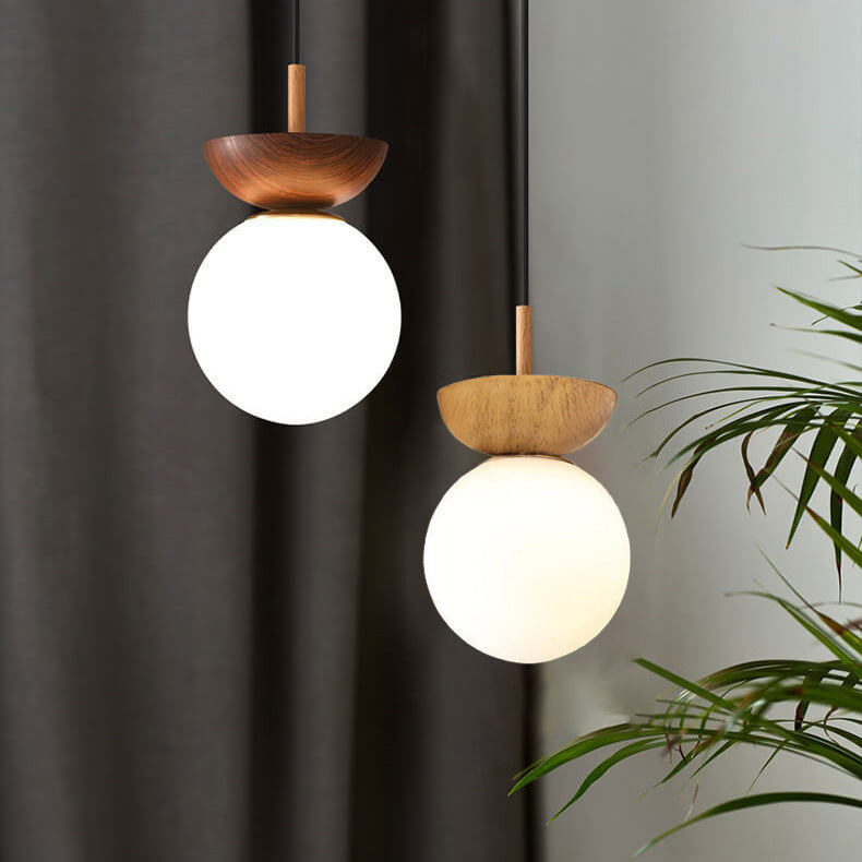 Home Decor : Nordic Orb Ceiling Lamp - Wood Grain & Metal Accent in van Vandaliamo