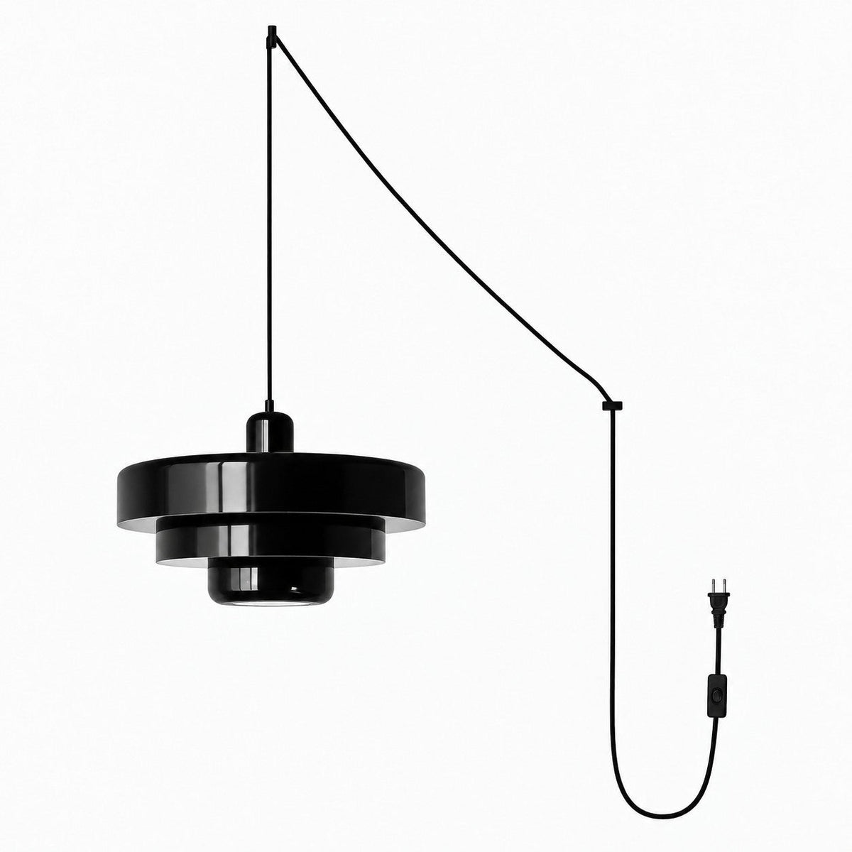 Home Decor : Retro Bauhaus Plug-In Pendant Light - Multi Color in Black van Vandaliamo
