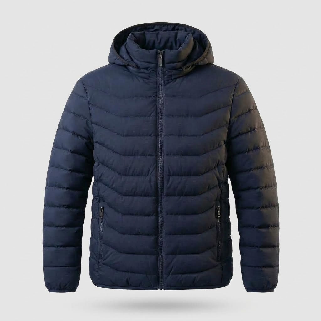 Jackets : Unisex Rechargeable Heated Winter Jacket - Adjustable Heat Zones in Blue van Vanda Liamo