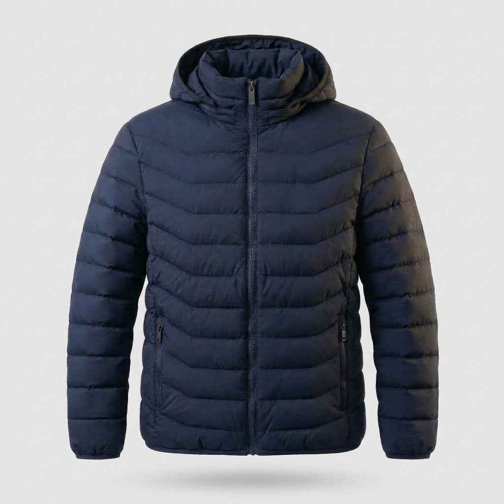 Jackets : Unisex Rechargeable Heated Winter Jacket - Adjustable Heat Zones in Blue van Vanda Liamo