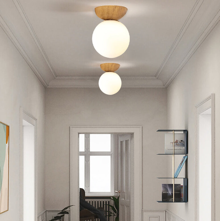 Home Decor : Nordic Orb Ceiling Lamp - Wood Grain & Metal Accent in van Vandaliamo