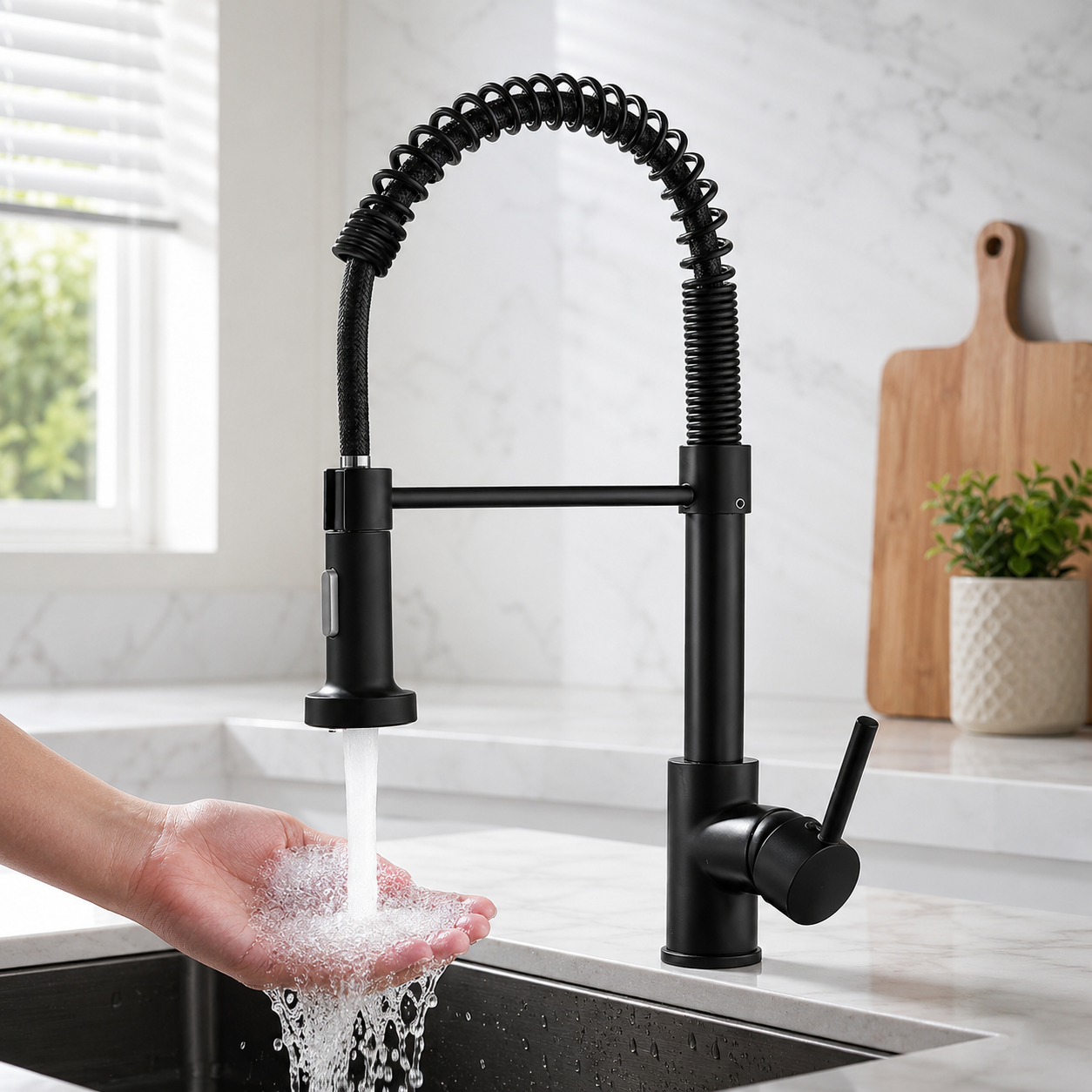 Pull-Down Commercial Spring Kitchen Faucet