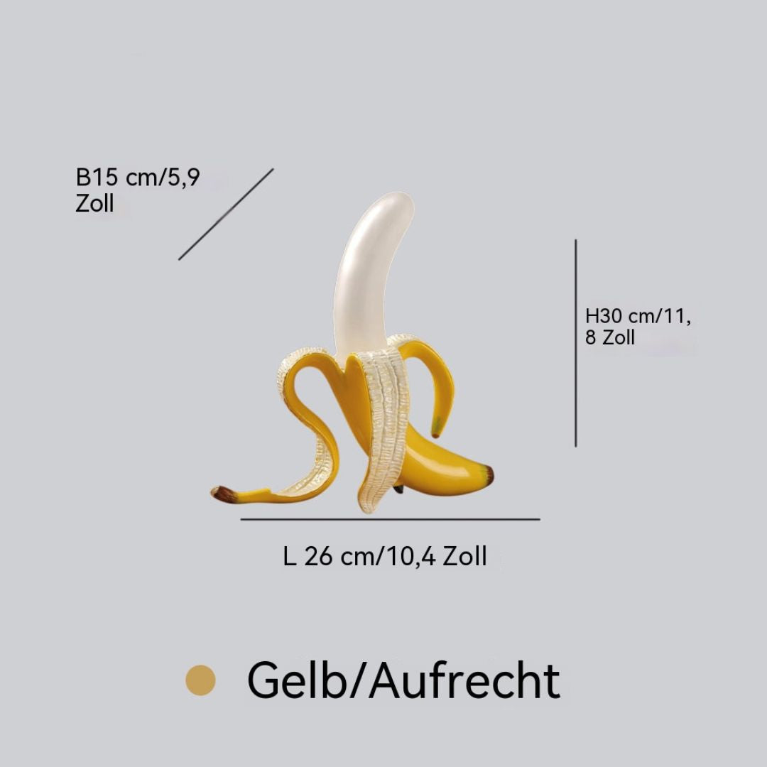 Home Decor : Art Deco Banana Table Lamp - Decorative Accent Light in Upright Yellow van Vandaliamo