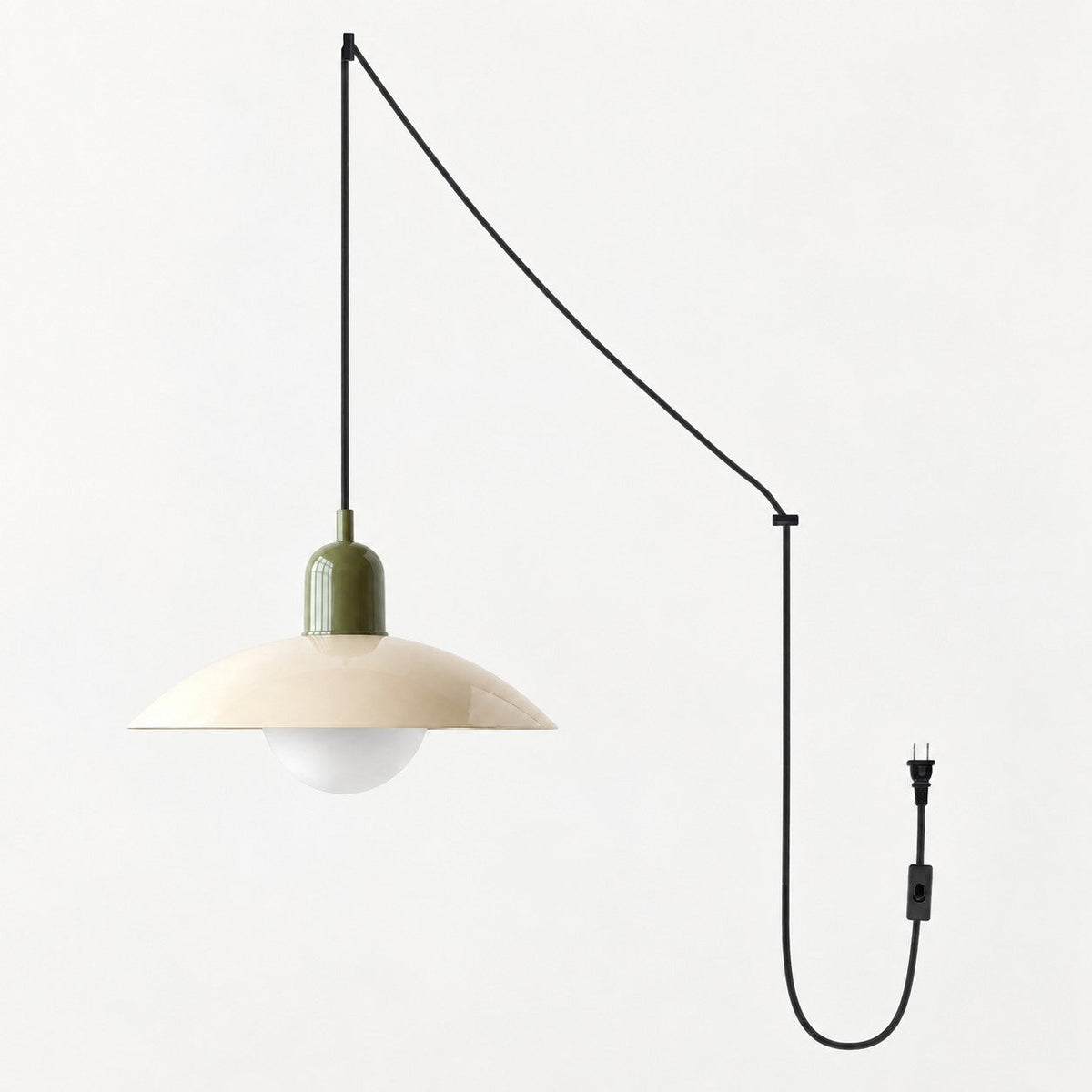 Home Decor : Mid Century Bauhaus Plug-In Pendant Light in Green van Vandaliamo