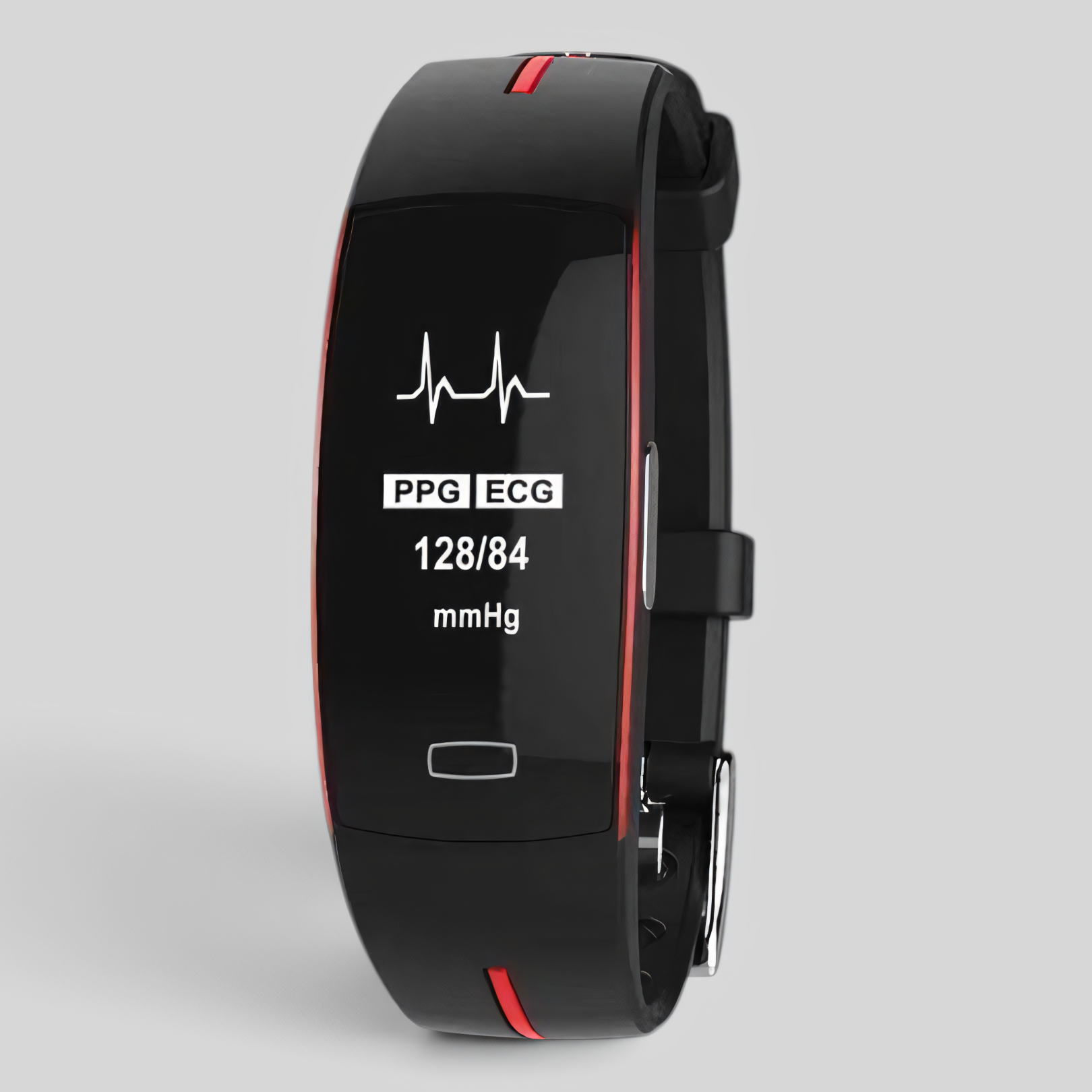 Blood pressure and heart rate monitor, black silicone, with