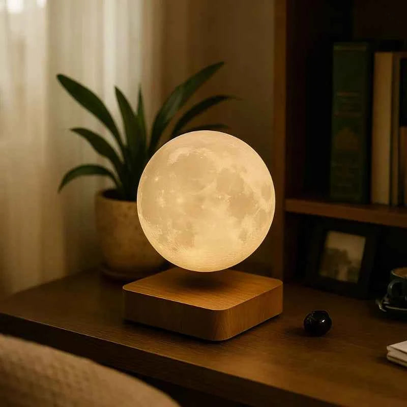 Home Decor : EtherealOrbit Levitating Lamp – Magnetic Floating Moon & Saturn Light in van Vanda Liamo