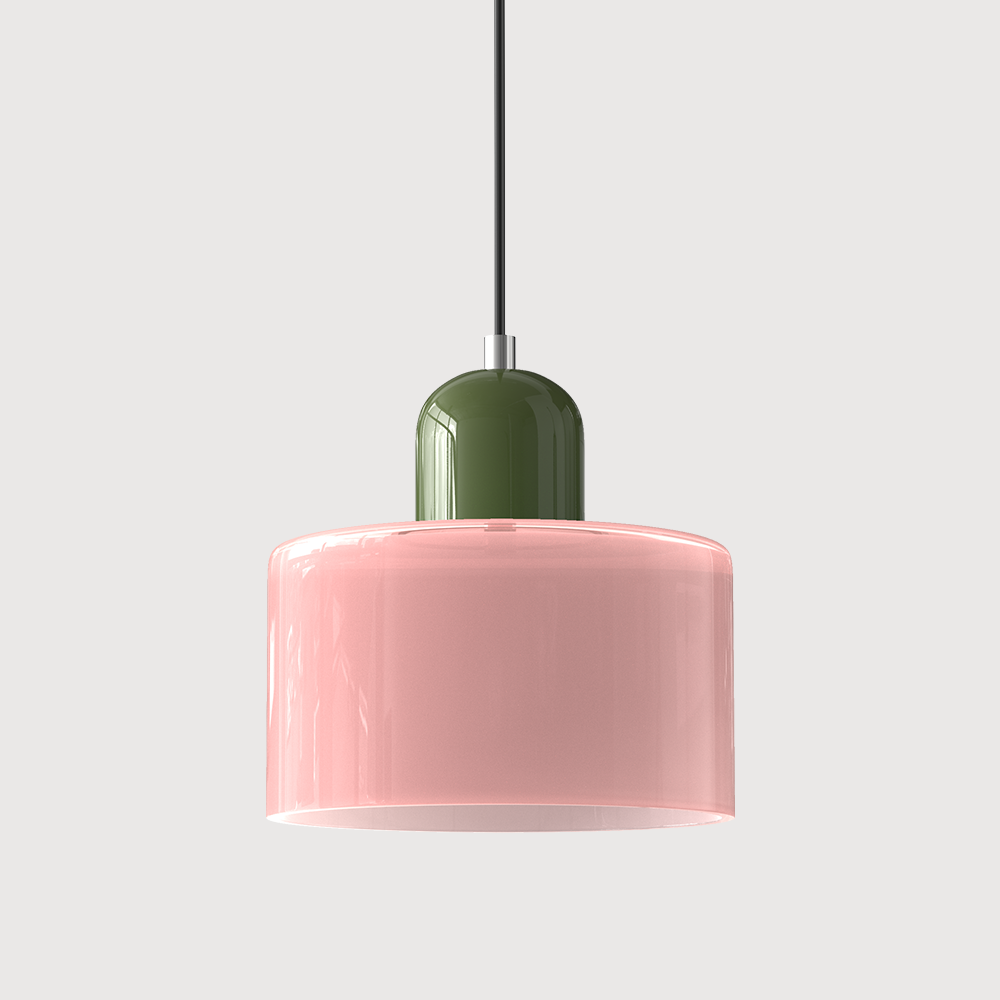 Coloured Glass Bauhaus Pendant Light – Retro Statement Piece