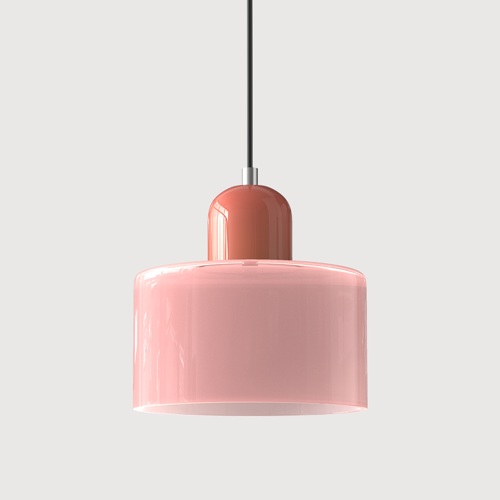 Coloured Glass Bauhaus Pendant Light – Retro Statement Piece