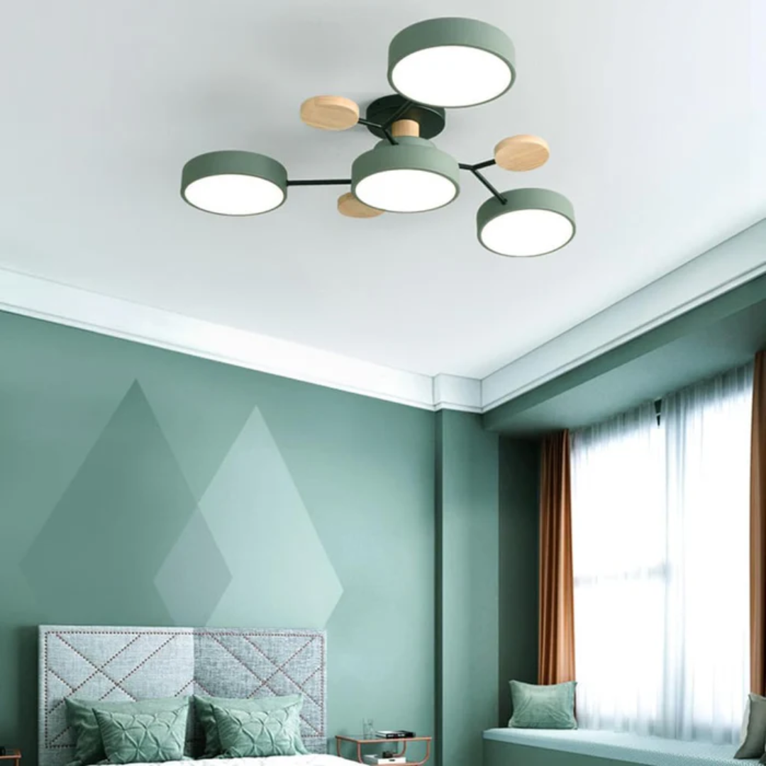 Ceiling Light : Modern Round LED Ceiling Light in Green 89 x 16cm van Vanda Liamo