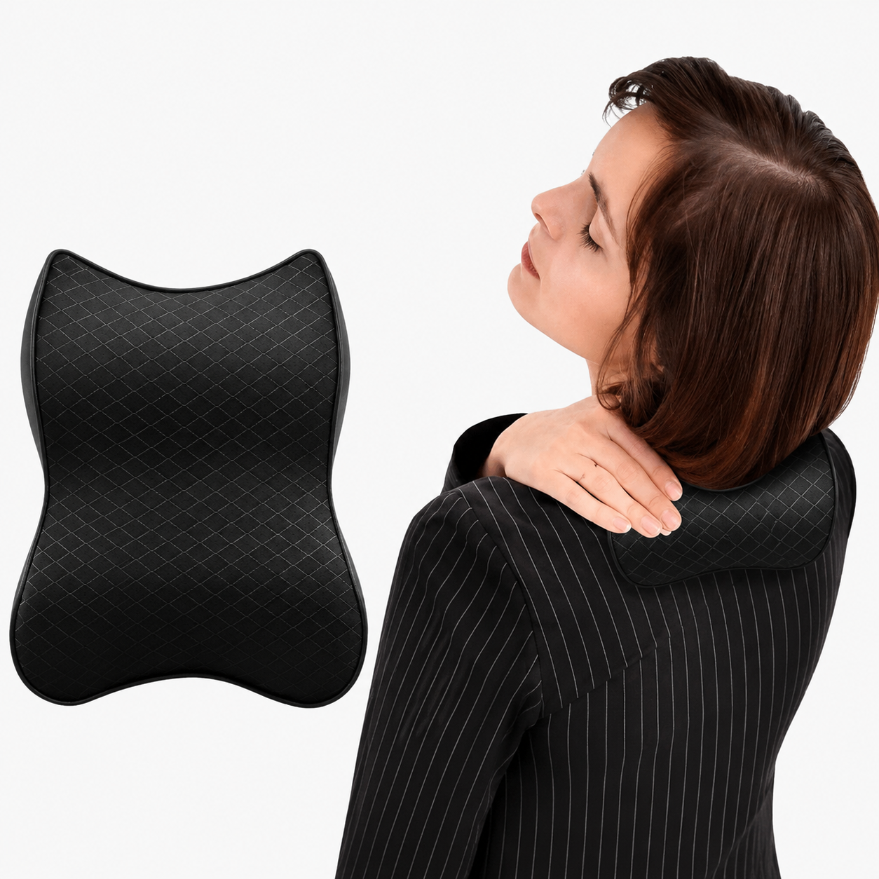 Memory Foam Car Seat Neck and Back Pillow