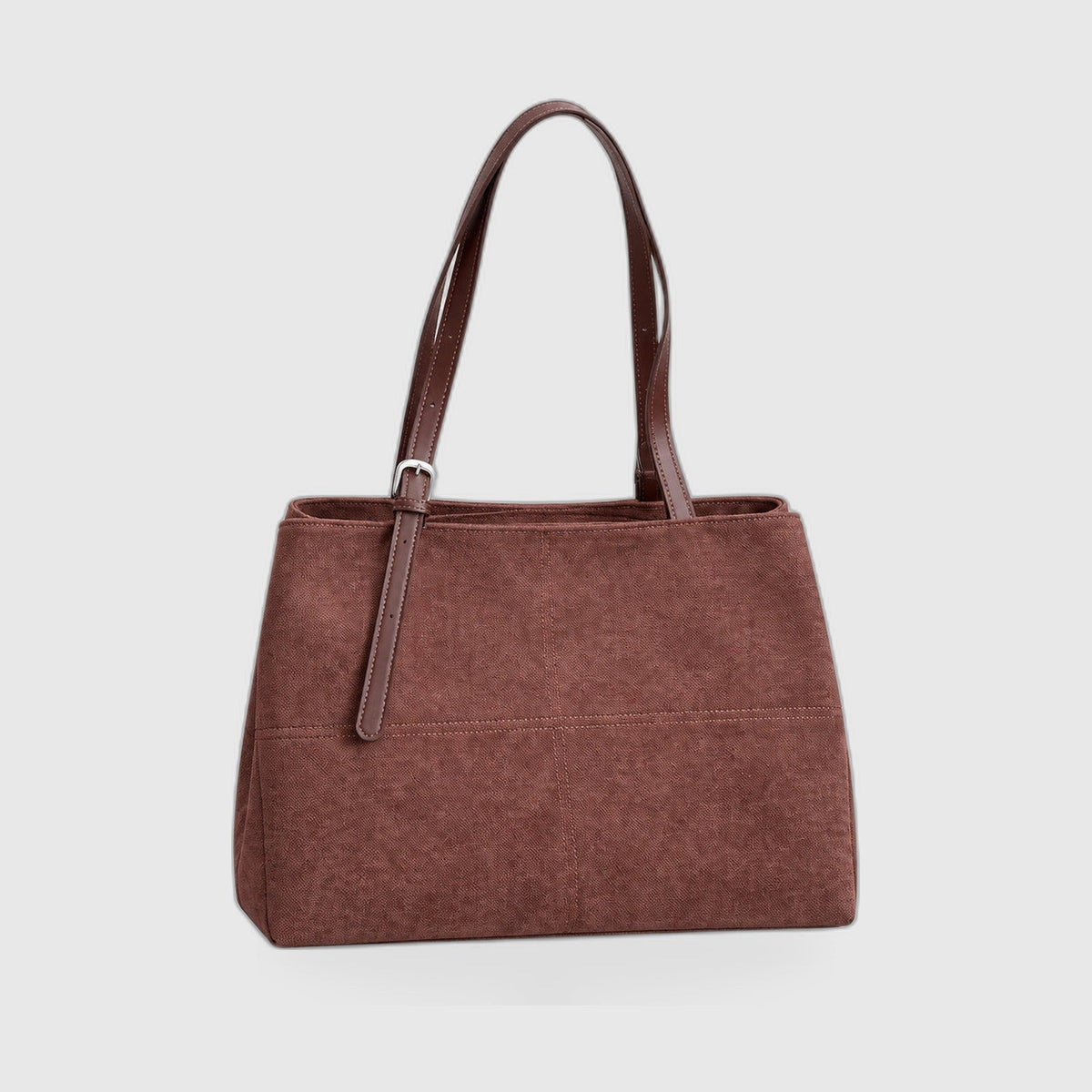 Tote Bag : Soft Suede Tote Bag – Minimalist Everyday Shoulder Bag in Coffee van Vanda Liamo