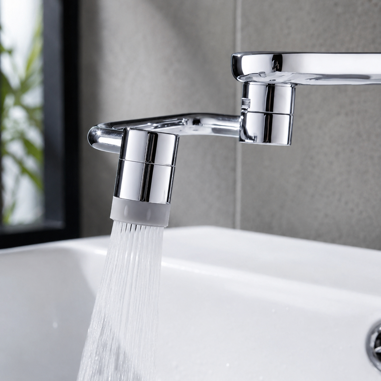 Rotating Universal Faucet Extender Attachment
