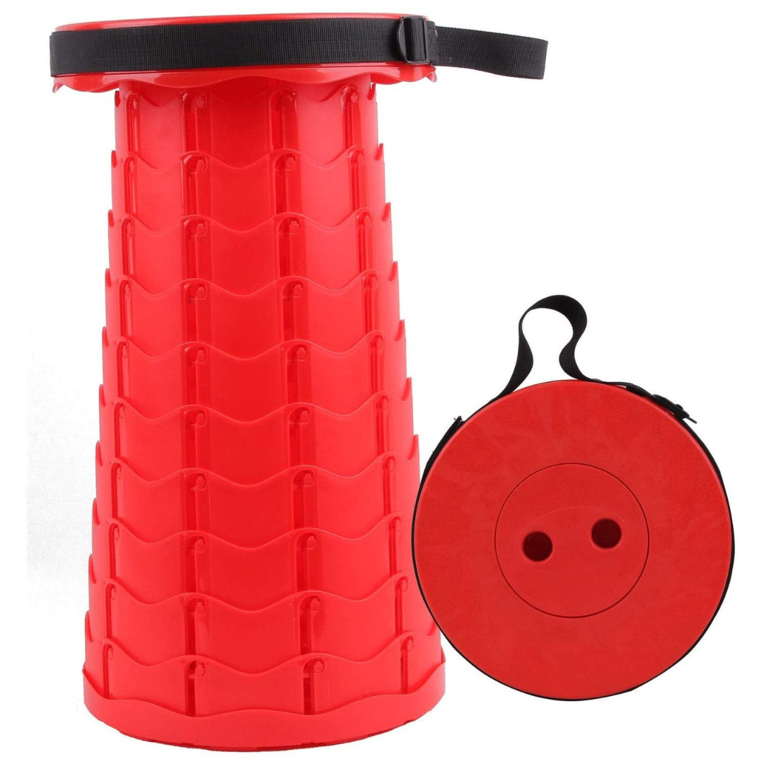 house & garden : Foldable stool with 4 seat heights in Solid colors Red van Vandaliamo