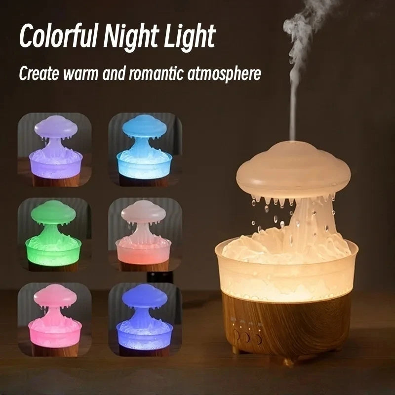 Humidifier Night Light : Rain Cloud Humidifier Lamp – LED Light with Raindrop Sound in van Vandaliamo