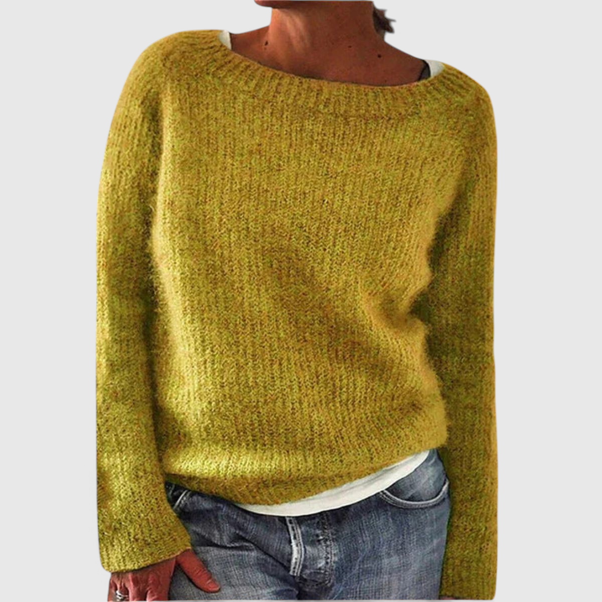 Women's Relaxed Fit Knit Sweater - Casual Pullover