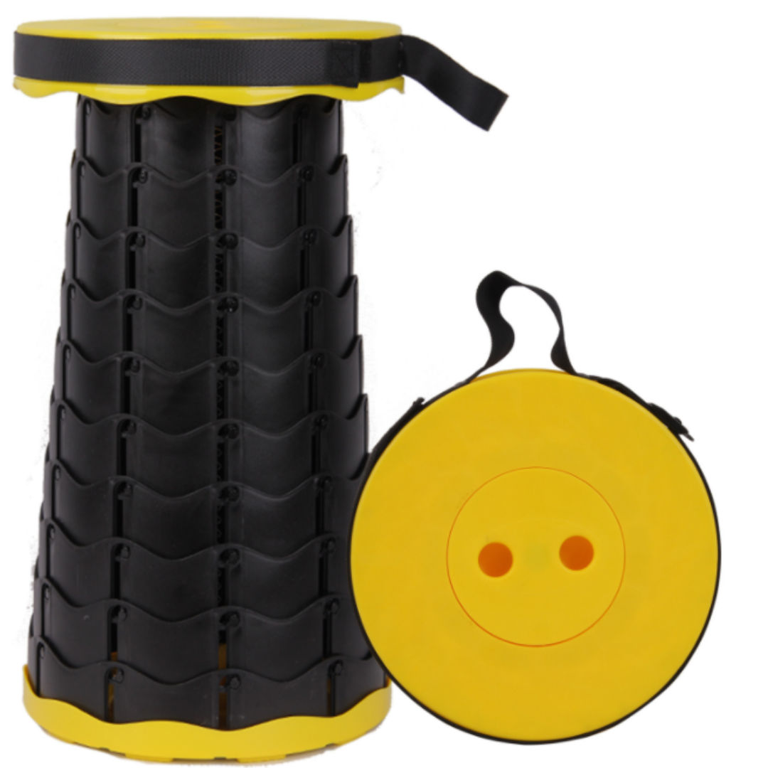 house & garden : Foldable stool with 4 seat heights in Mixed colors Yellow van Vandaliamo