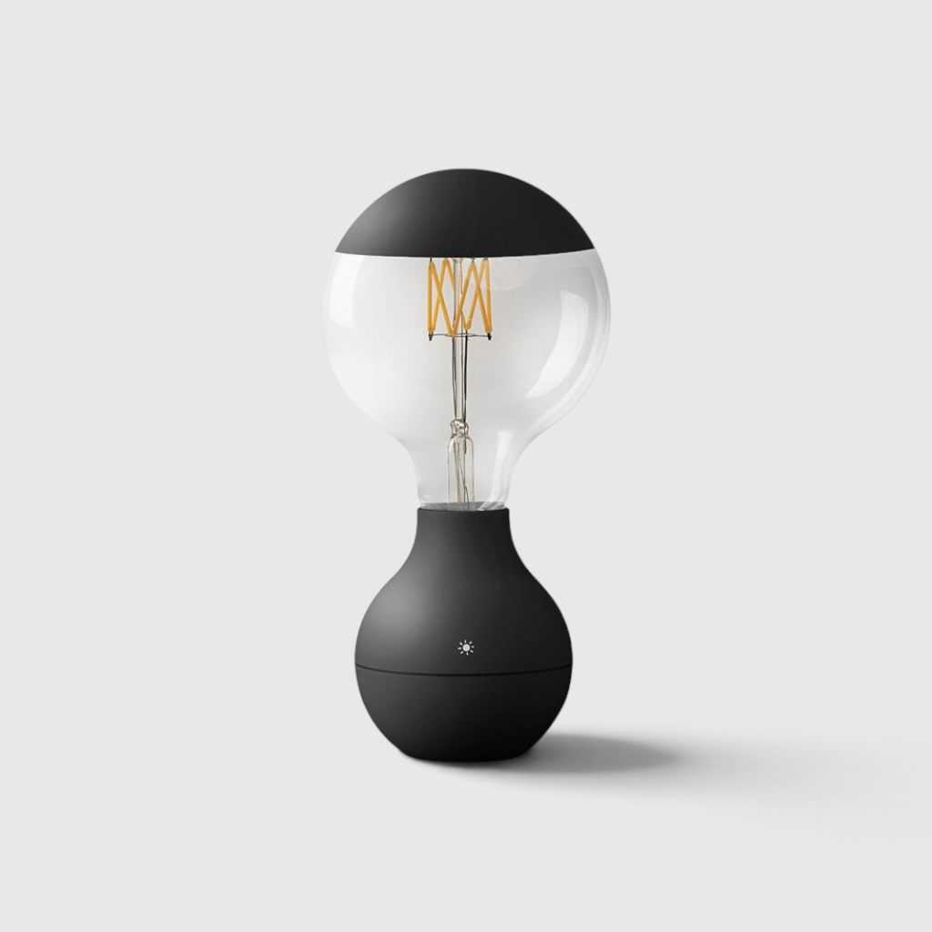 Cordless Filament Bulb Table Lamp – Rechargeable Touch-Dim Ambient Light