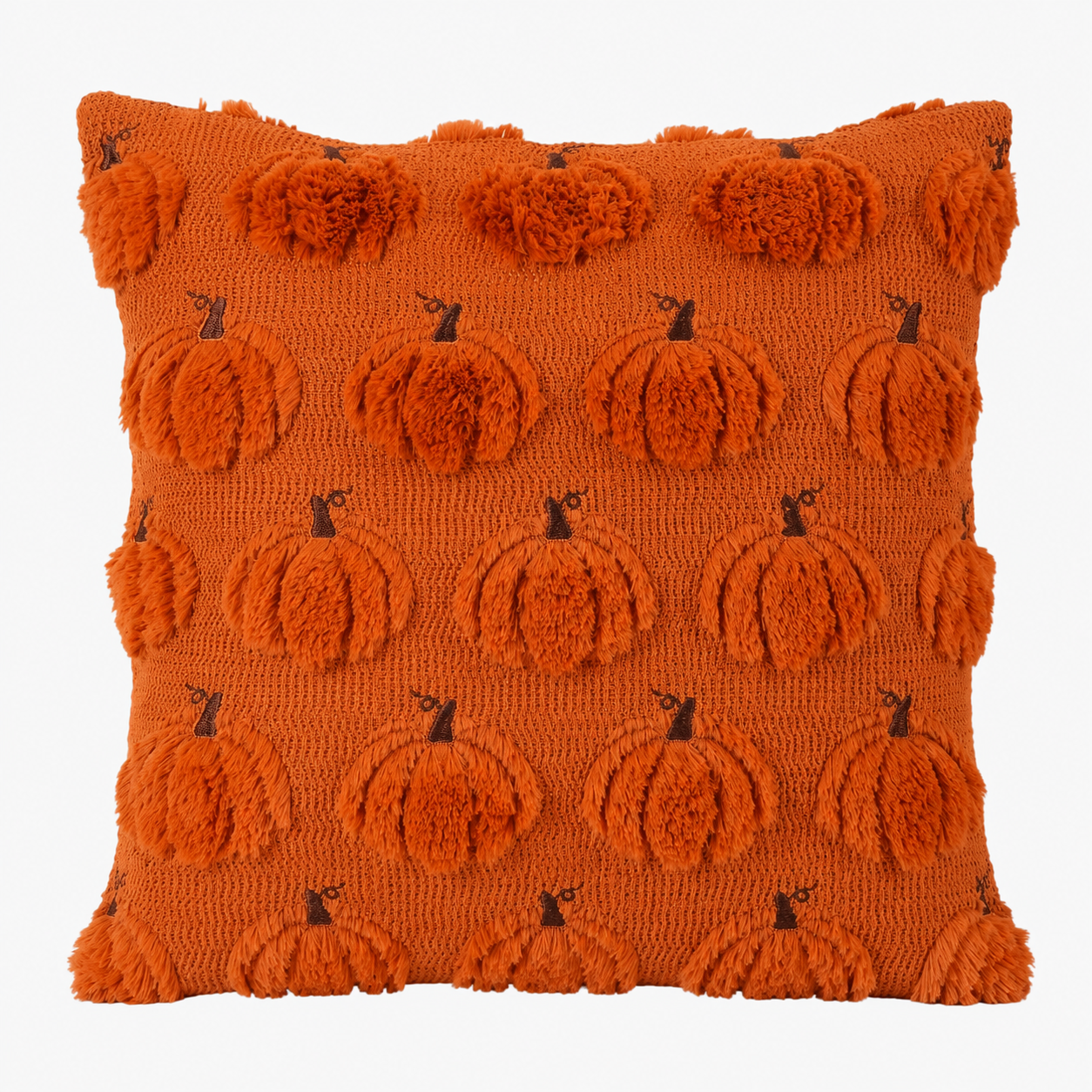 Halloween Cushion Cover with Ghost and Pumpkin Motif