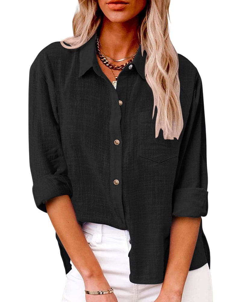 Women's Relaxed Fit Shirt - Loose Casual Blouse