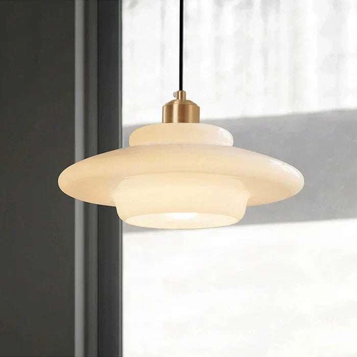 Calistre - Mid-Century Milky Glass Pendant Light