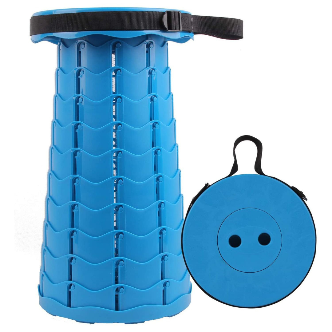 house & garden : Foldable stool with 4 seat heights in Solid colors Blue van Vandaliamo