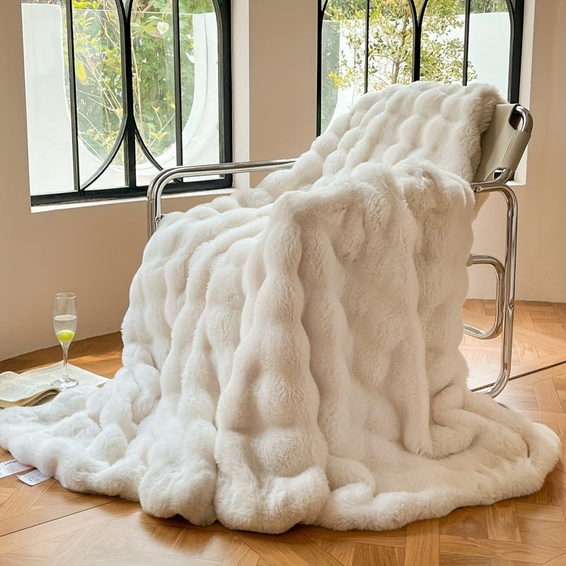 Home Decor : Bubble Fleece Throw Blanket - Plush Soft Couch Blanket in van Vandaliamo