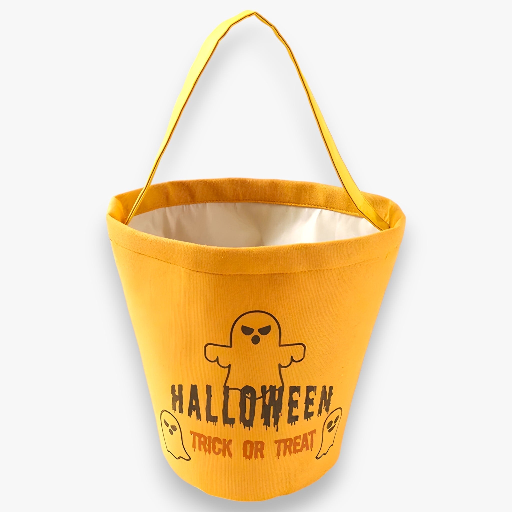 bags : Pumpkin Candy Basket - Leuke Mand voor Halloween-Feestjes en Cadeaus - Zwart in Geel 2 van Pantino