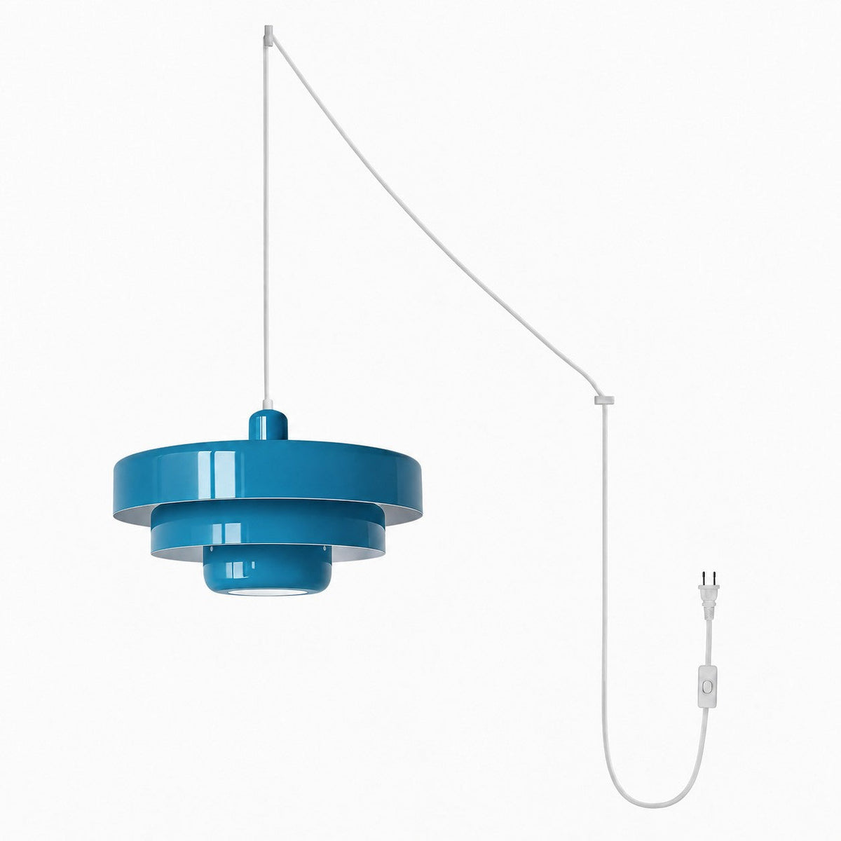 Home Decor : Retro Bauhaus Plug-In Pendant Light - Multi Color in Blue van Vandaliamo
