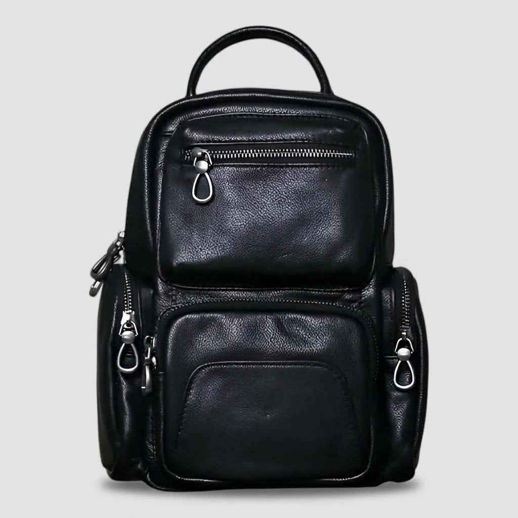 men's backpack : Men's Two-in-One Leather Chest Bag and Backpack in van Roselva