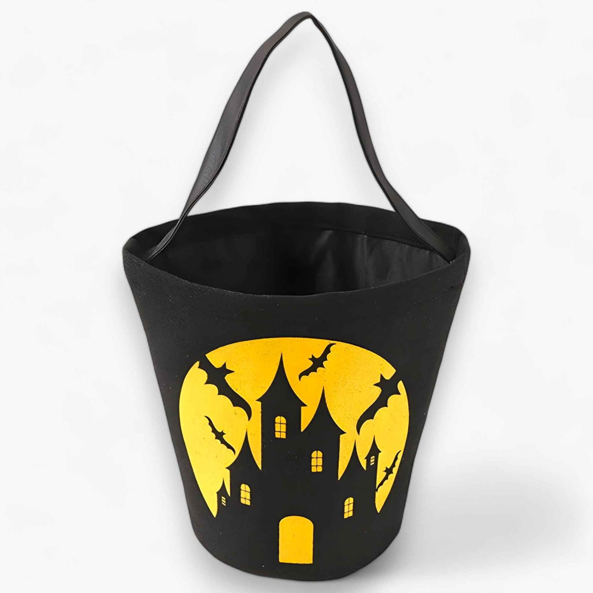 bags : Pumpkin Candy Basket - Fun Basket for Halloween Parties and Gifts in Black Yellow van Vandaliamo
