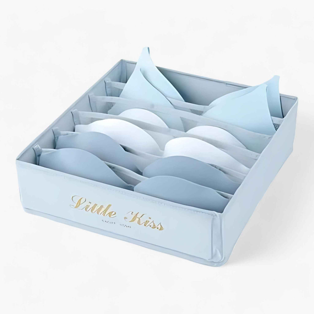 Home & Garden : Foldable Fabric Drawer Organizer in 6 compartments blue van Vandaliamo