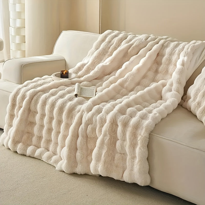 Home Decor : Bubble Fleece Throw Blanket - Plush Soft Couch Blanket in van Vandaliamo