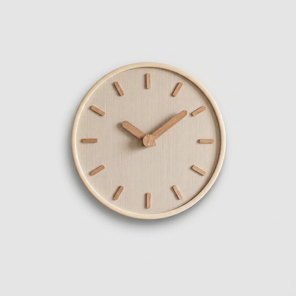 wall clock : DashClock Silent Wooden Wall Clock in van Roselva
