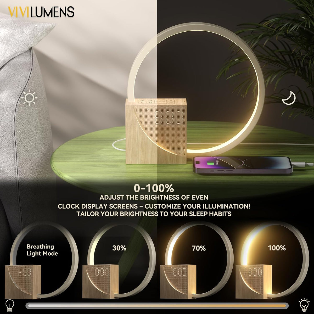 Sunrise Alarm Clock : Sunrise Alarm Clock – Wake-Up Light with Wireless Charging in van Vandaliamo