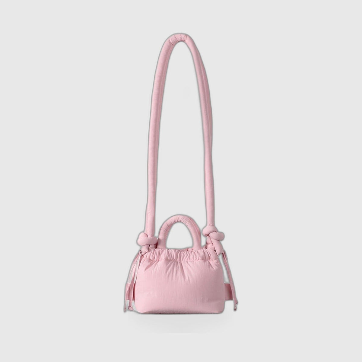 Crossbody Bag : Padded Knot Crossbody Bag – Bold Mini Satchel in Pink van Vanda Liamo