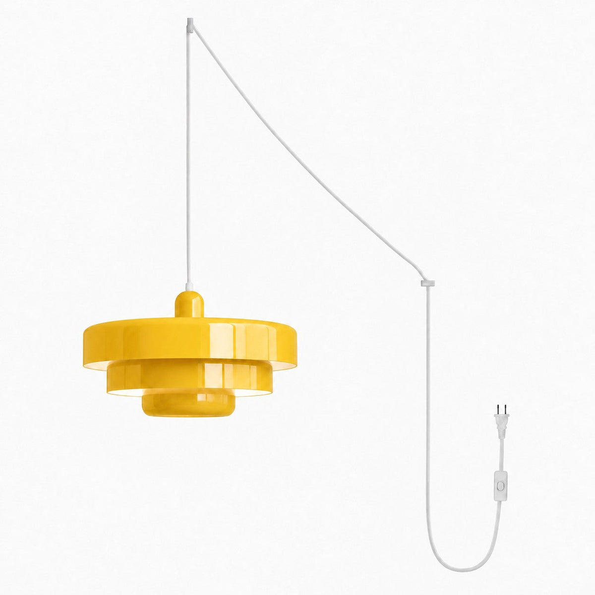 Home Decor : Retro Bauhaus Plug-In Pendant Light - Multi Color in Yellow van Vandaliamo