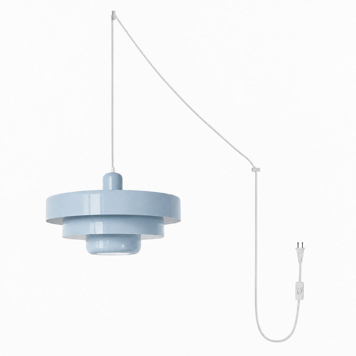 Home Decor : Retro Bauhaus Plug-In Pendant Light - Multi Color in Light Blue van Vandaliamo