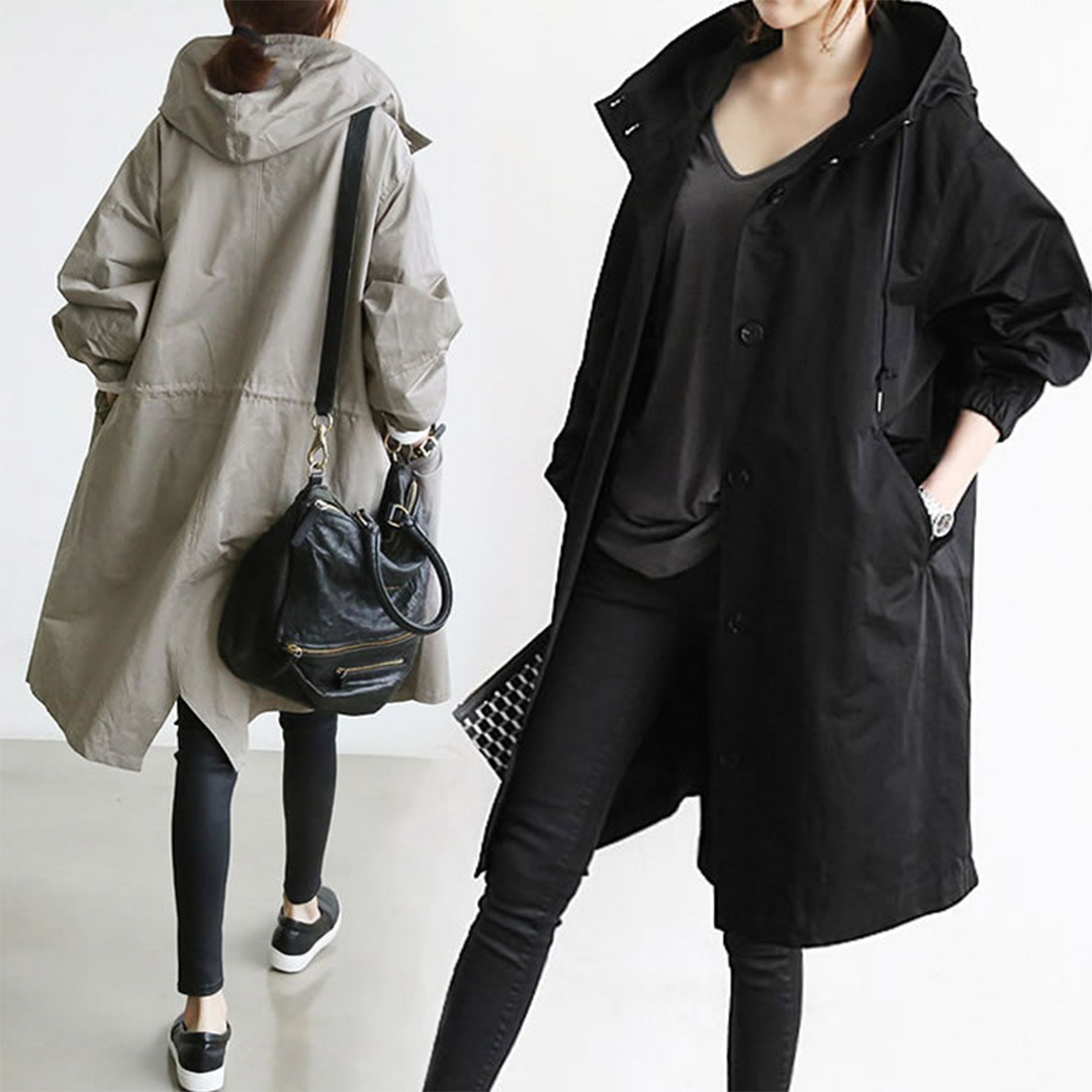Fashion : Women's Waterproof Trenchcoat with Long Fit in van Vanda Liamo