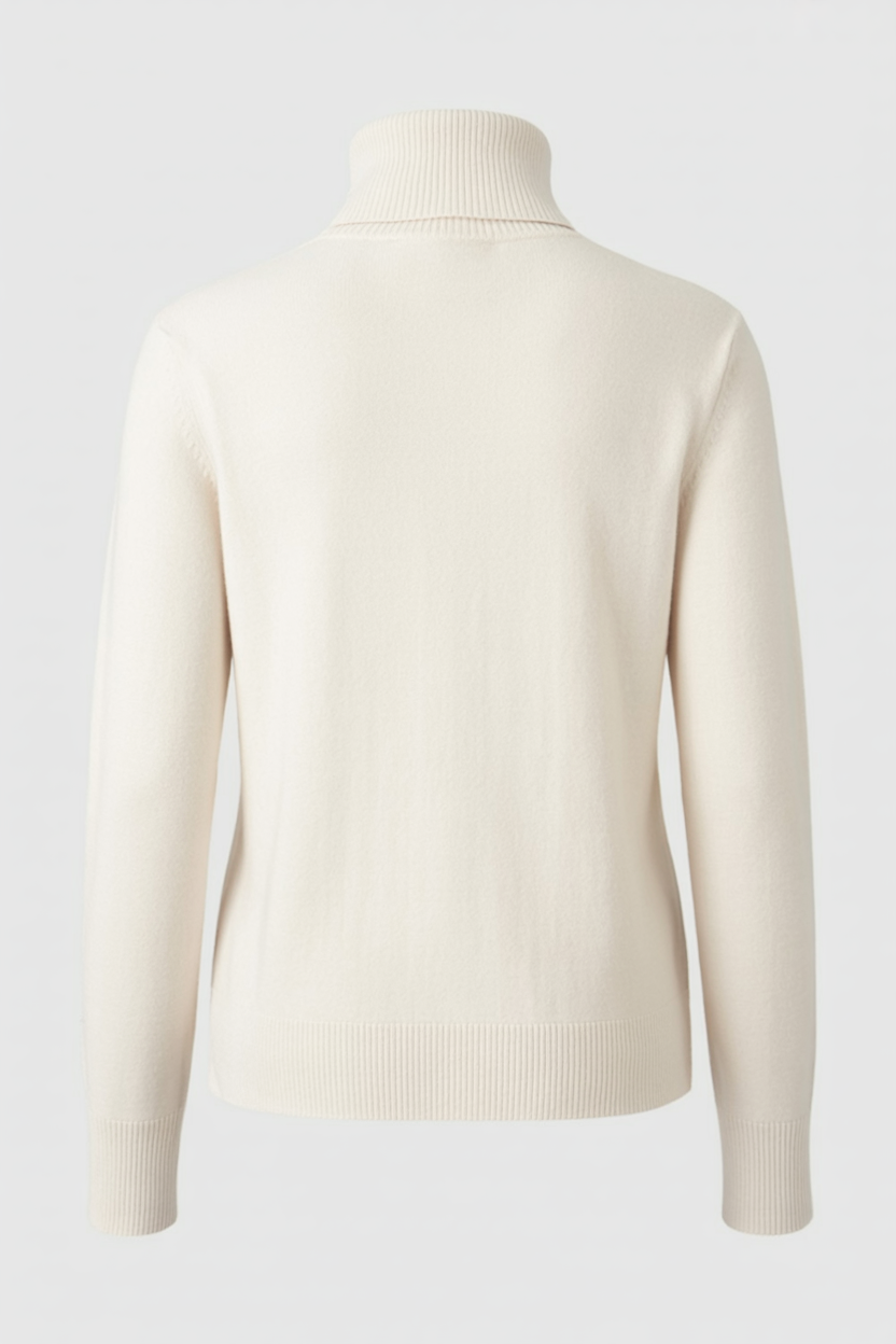 Women's Sweaters : Apricot Fleece Lined Thermal Turtleneck Sweater in van Vanda Liamo