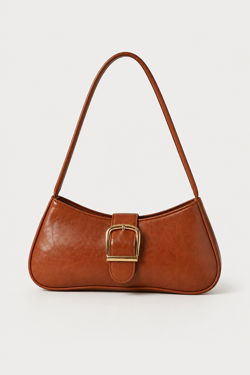 Schoudertas : Baguette Bag Women | Luxury Vintage Shoulder Bag | PU Leather in Brown van Vandaliamo