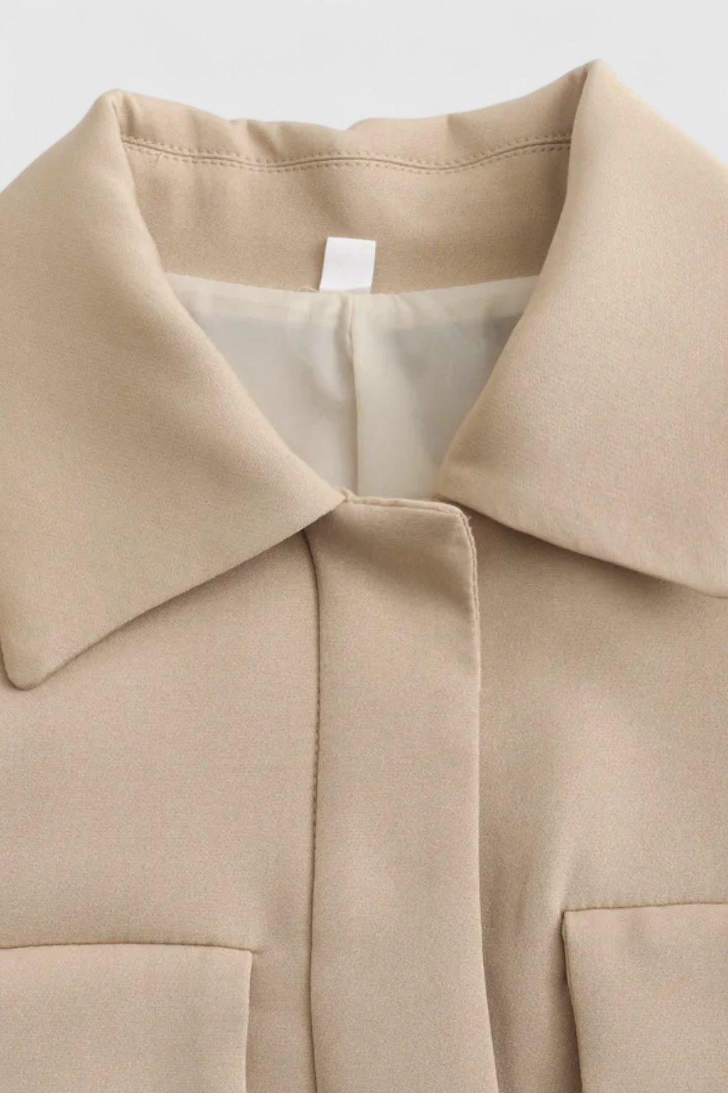 Jacket : Women's Khaki Cropped Button Jacket in van Vanda Liamo