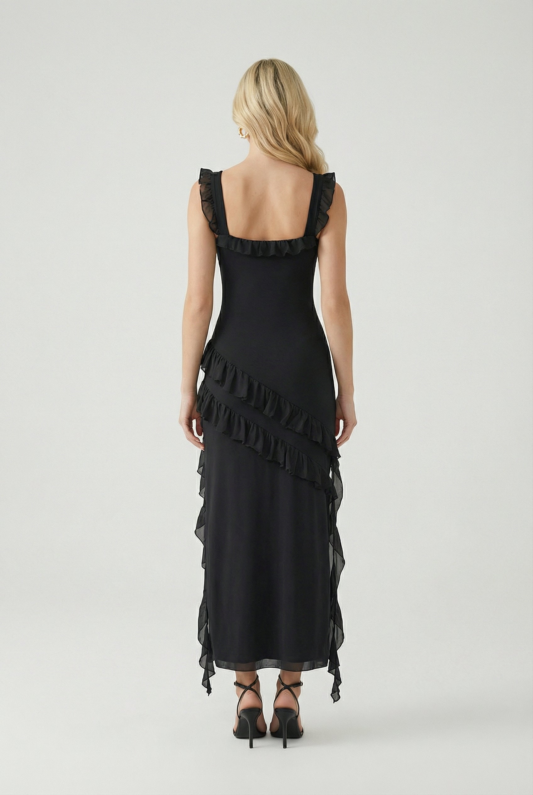 Women's Dresses : Black Sexy Maxi Dress for Women - Backless High Slit Night Out Gown in van Vanda Liamo