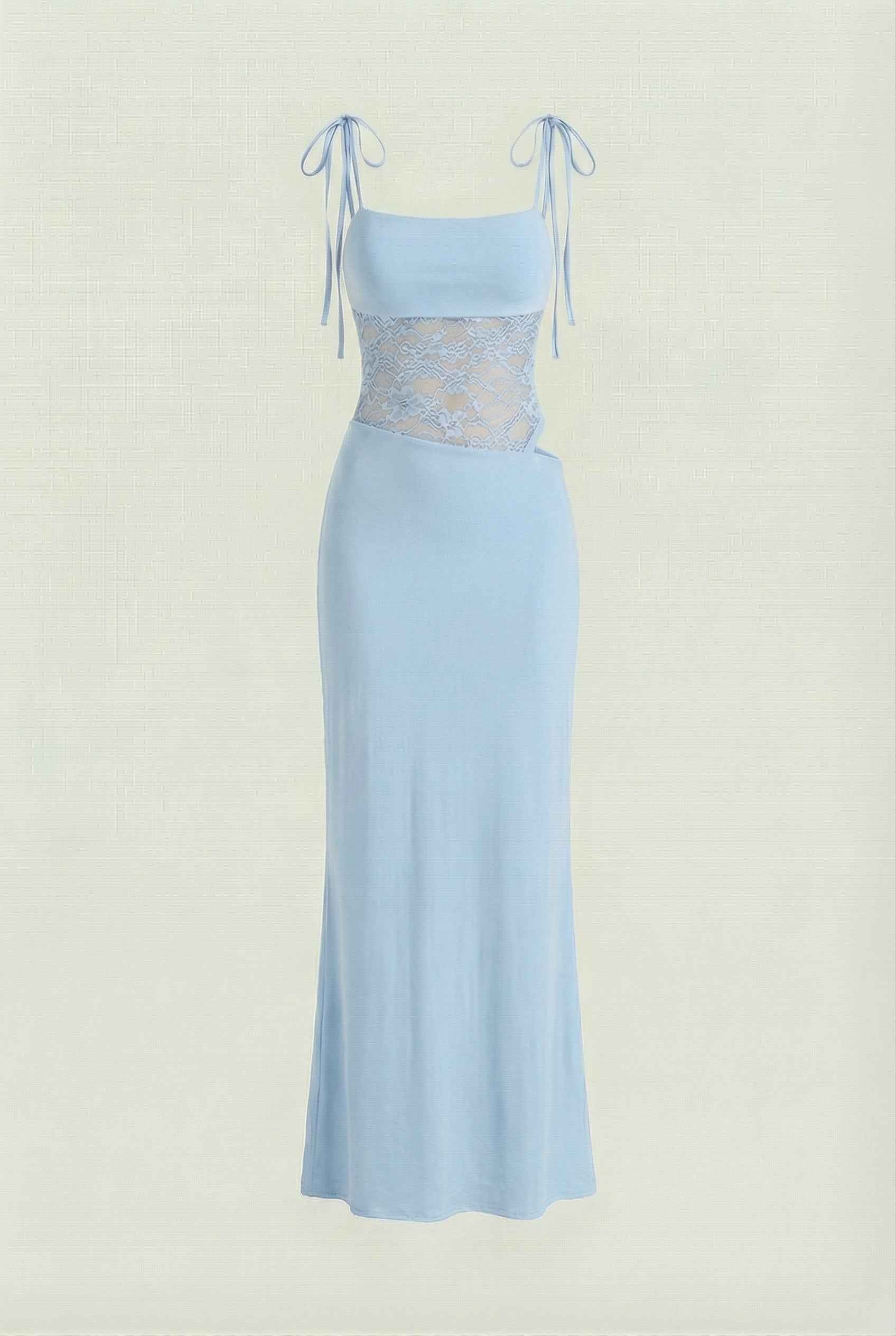 Women's Dresses : Women's Blue Aura Bodycon Stretch Knit Maxi Dress for Evening Wear in Blue van Vanda Liamo