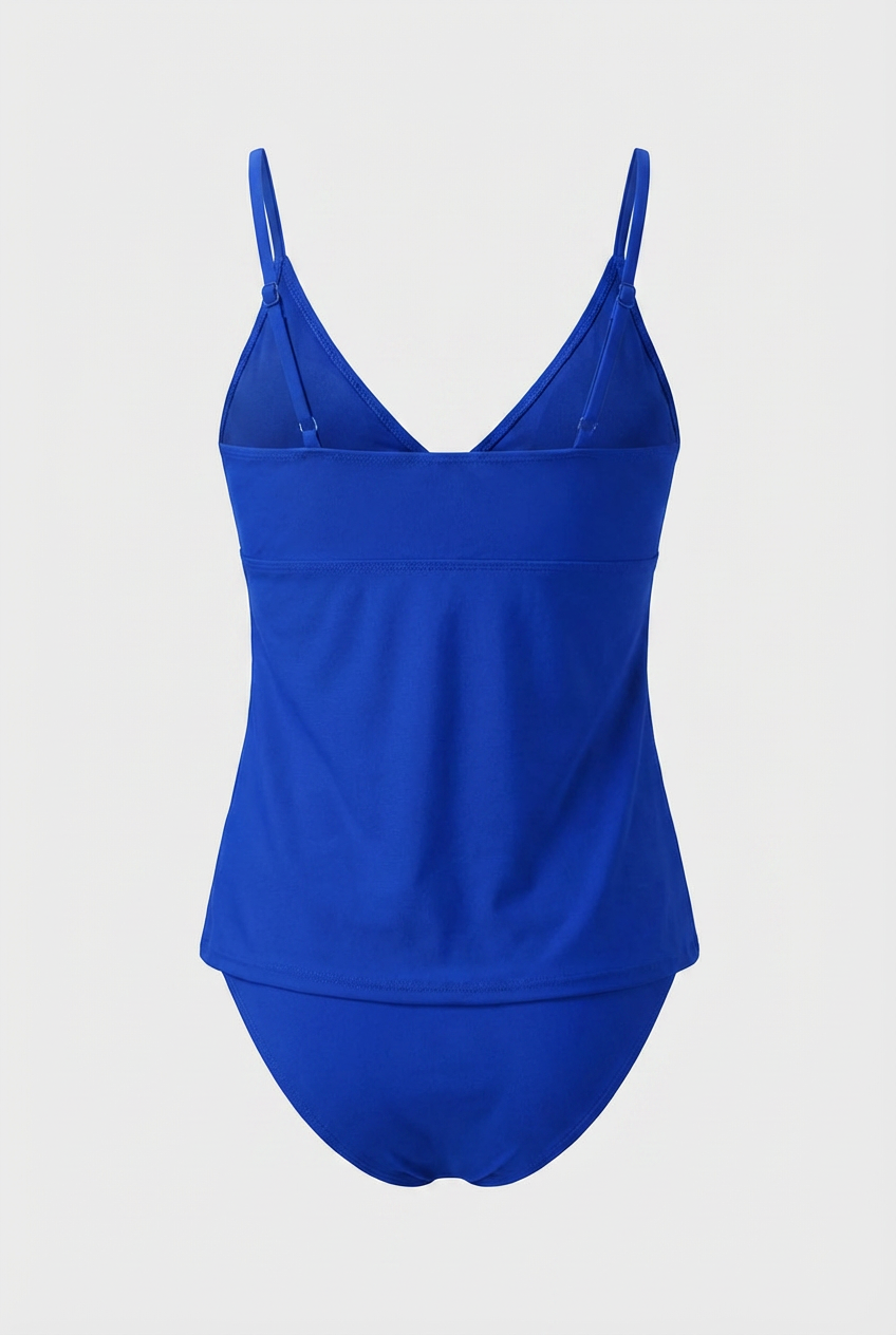Two-Piece Swimsuit : Blue Ruffle Two Piece Swimsuit - Elegant Blue Bikini for Summer in van Vanda Liamo