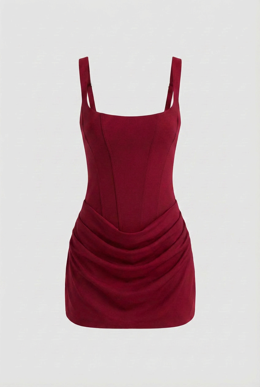 Dress : Mini Dress: Women's Bold Red Scarlet Bodycon for Night Out in Red van Vanda Liamo