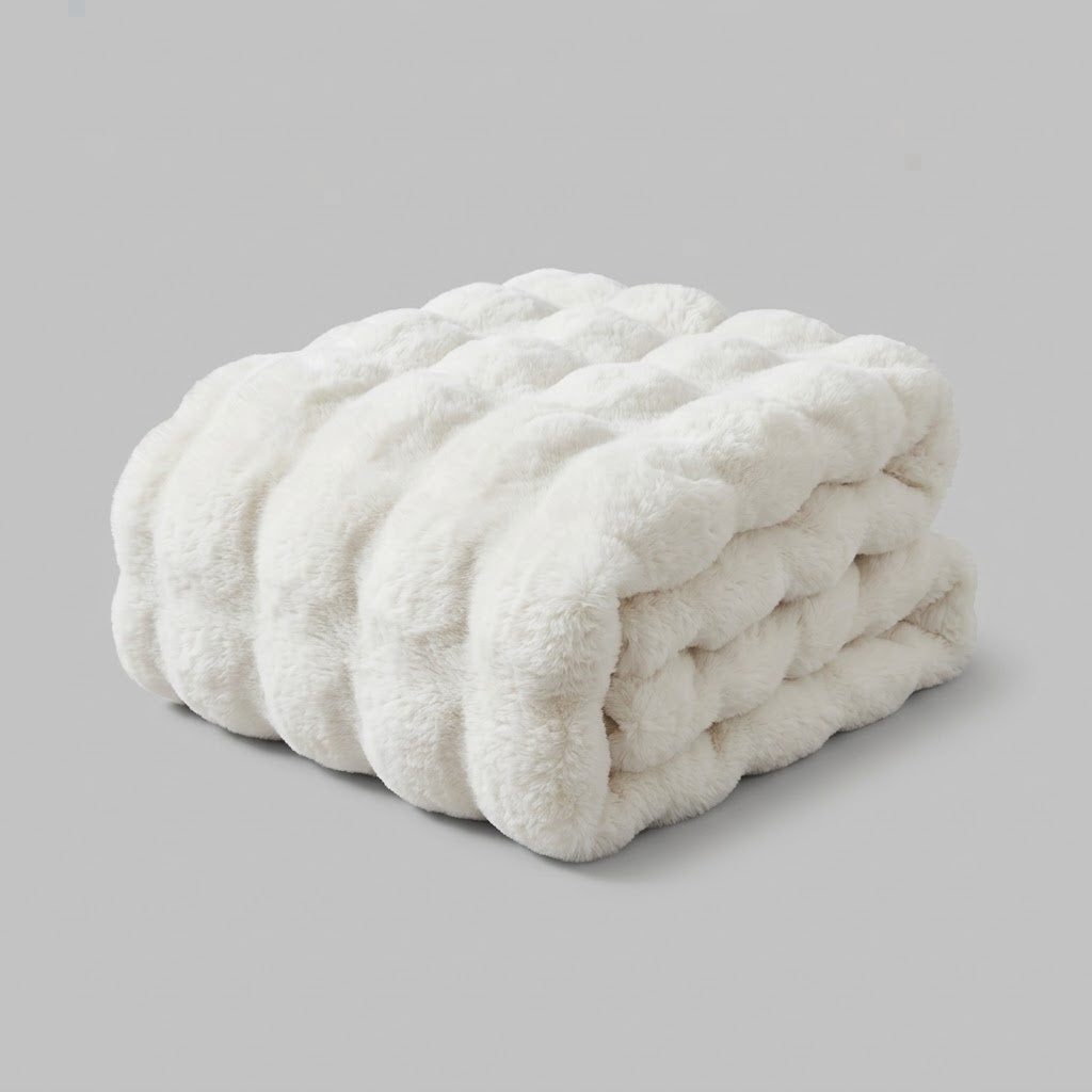 Home Decor : Bubble Fleece Throw Blanket - Plush Soft Couch Blanket in van Vandaliamo