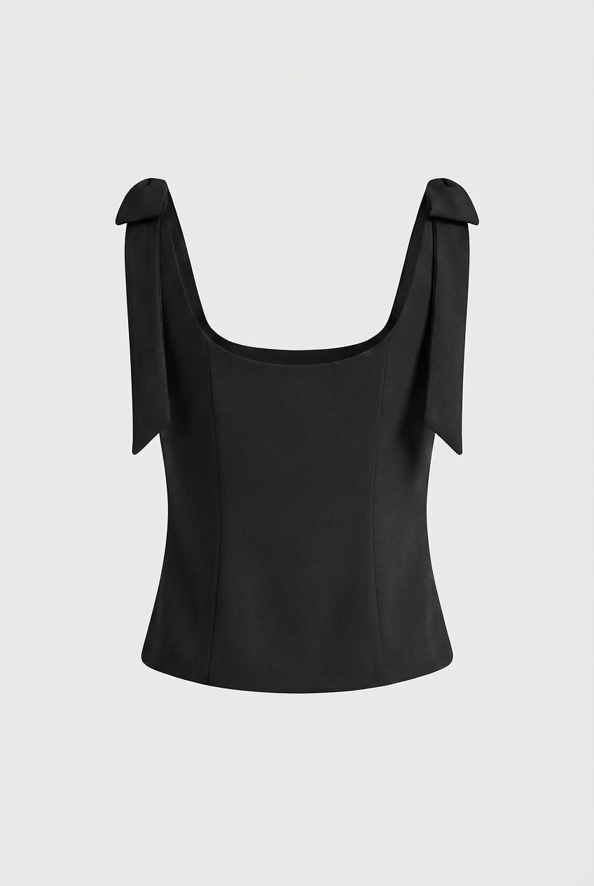 Women's Tops : Women's Black Cami Top - Sleeveless V-Neck Tank Top in van Vanda Liamo