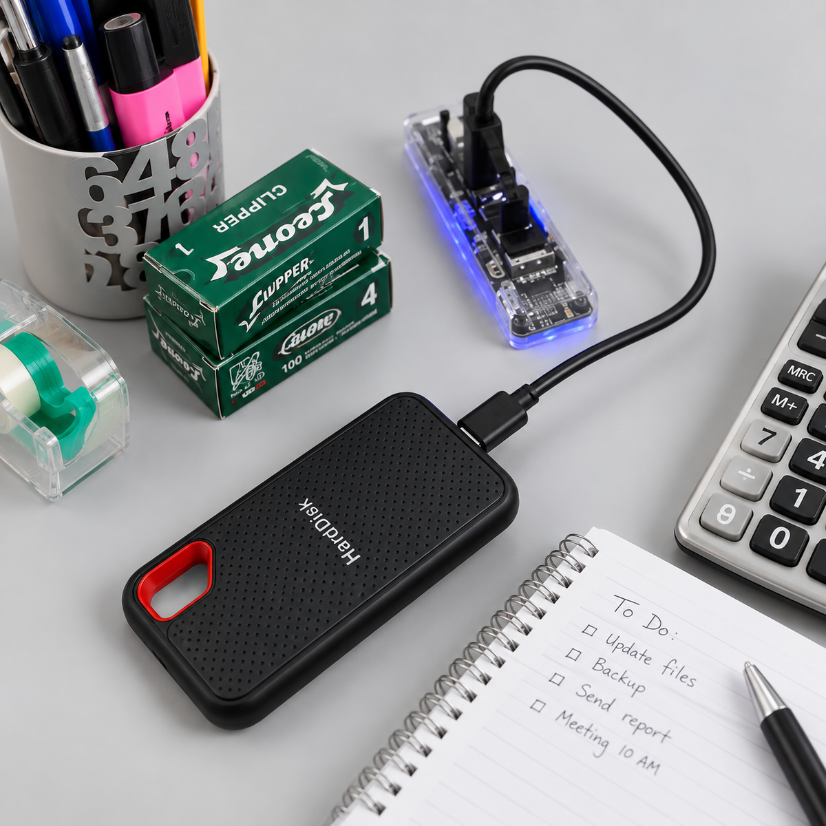 External Portable SSD - Black, compact for fast, secure data